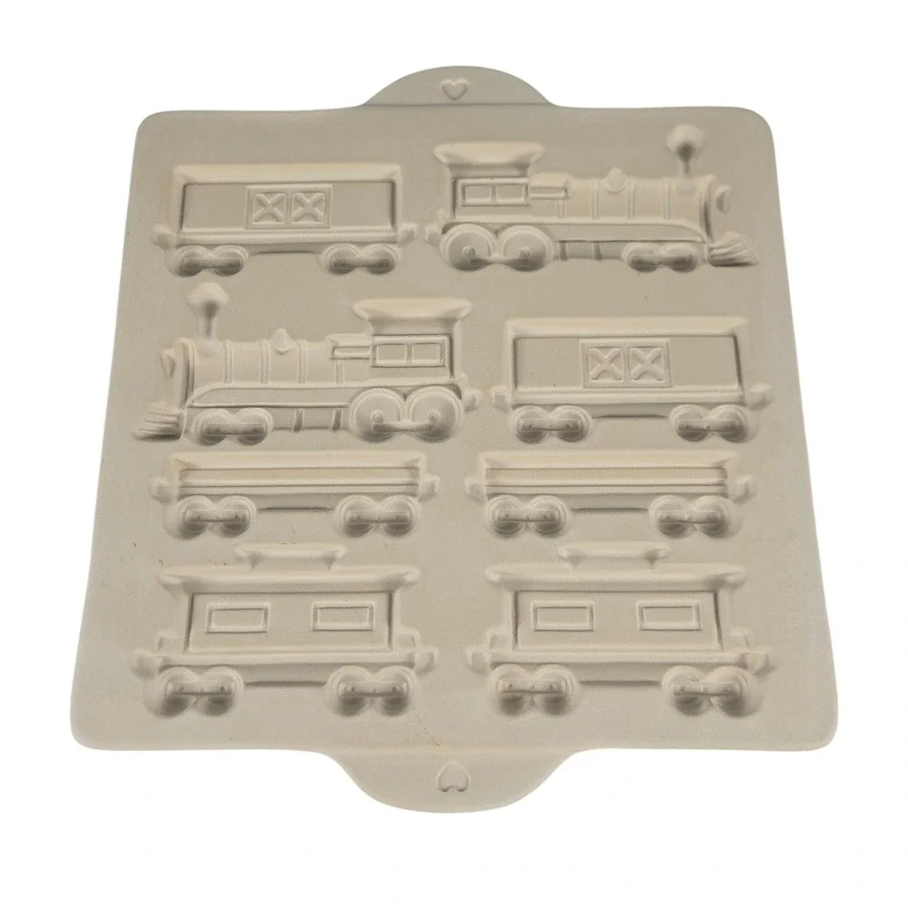 Pampered Chef Train Cookie Mold Stoneware‎ Beige Excellent Vintage 1998 USA